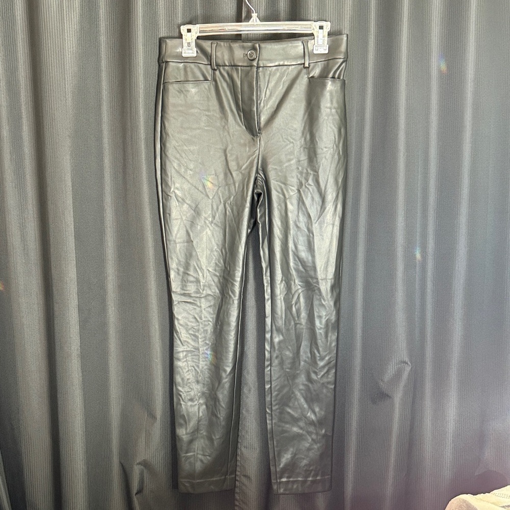 LOFT Stylish Imitation Leather Black Pants.